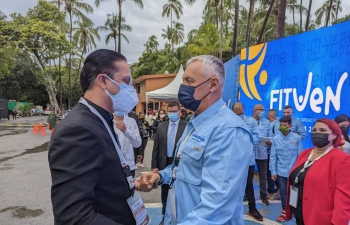 Ambassador Abhishek Singh participated in the inauguration of 14th International Tourism Fair FITVEN in La Guaira, Venezuela where he met with Tourism Minister H.E. Ali Padron and Vice Foreign Minsiter H.E. Capaya Rodriguez